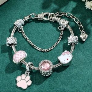 ** Sanrio Licensed Hello Kitty stainless steel charm bracelet** NWT